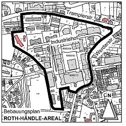 Geltungsbereich des Bebauungsplanes Roth-Händle-Areal