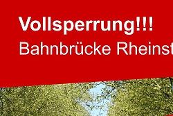 Bild der Rheimstraße mit Stempel Vollsperrung