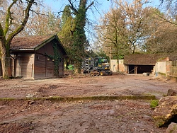 Schwere Geräte beim Umbau 2022 des Tiergeheges im Lahrer Stadtpark, realisiert u.a. über den Lahrer Stadtgulden