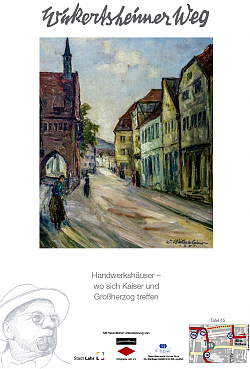 Der Maler Wickertsheimer hat die Kaiserstraße und das Alte Rathaus in einem seiner Bilder gemalt. 