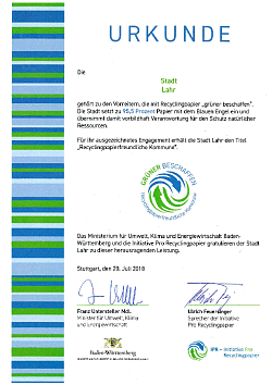 Das Bild zeigt die Urkunde