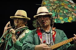 Neujahrsempfang der Stadt Lahr: Im Abendprogramm unterhielten die Floraphoniker, verkleidet als Gärtner mit Instrumenten aus Gartengeräten. 
