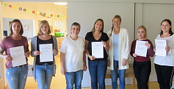 Gruppenbild der Teilnehmerinnen des Zertifikats Sprachförderung. 