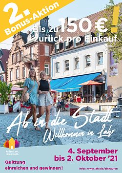 Plakat Bonusaktion „Ab in die Stadt“, 