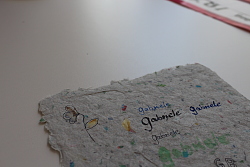 Selbstgeschöpfte Blätter