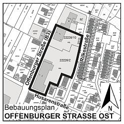 Geltungsbereich des Bebauungsplanes Offenburger Straße Ost