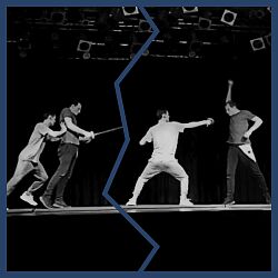 Szene aus einem Bühnenkampf