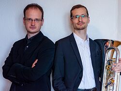 Rechts Grégory Dosch. links Julien Murschel mit Euphonium