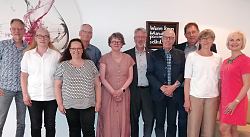 Auf den Bild zu sehen von links nach rechts:&#13;&#10;Hans-Georg Lütkenhaus, Sonja Voßler, Angelika Nägele, Gernot Schumacher, Gabriele Bohnert, Tilman Petters, Richard Sottru, Xaver Rockenstein, Margot Baumann, Helene Hörner.
