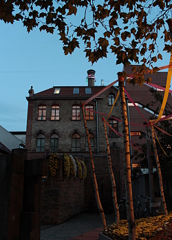 Beleuchtetes Stadtmuseum während der Chrysanthema