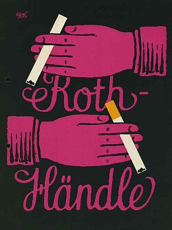 Werbeplakate von der Künstler Herbert Leupin Roth-Händle und Gerd Grimm für Reval