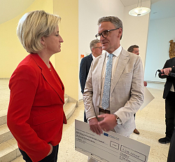 Lahrs Oberbürgermeister Markus Ibert im Gespräch mit der Ministerin Hoffmeister-Krautt. 