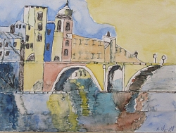 Stadt mit Brücke, Bild von Meike Schmidt