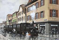 Postkarte des Lahrer Bähnle in der Kaiserstraße