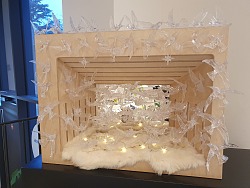 Das Raumwunder von Dorothea Panhuyzen mit kristallenen Vögeln und dem Fell