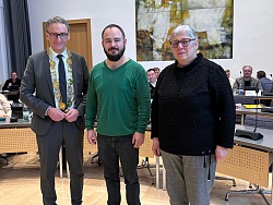 Oberbürgermeister Markus Ibert, Alexander Block und Gerda Berger (von links)
