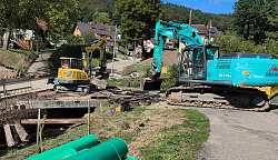 Das Foto zeigt die Baumaßnahmen vor Ort.