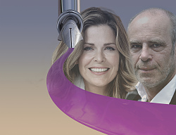 Plakat mit zwei Schauspieler:innen