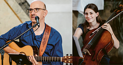 Bodo Schaffrath, Gitarre, und Mathilda Meier, Cello, treten zusammen auf.