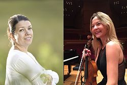 Pianistin Nadine Hartung und Geigerin Ulrike Schmitz (von links)