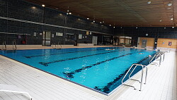Das gesamte Schwimmerbecken des Hallenbads in Lahr.