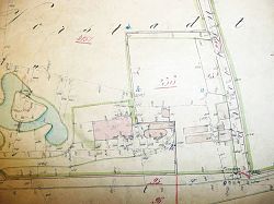 Historischer Plan mit den Grundstücken des heutigen Huftiergeheges