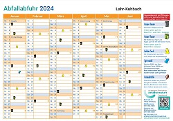 Deckblatt Abfallkalender Lahr Kuhbach 2024