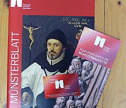 Zu sehen sind zwei Prospekte des Freiburger Münsterbauvereins sowie die Mitgliedskarte der Stadt Lahr. 