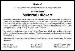 Nachruf Meinrad Rückert
