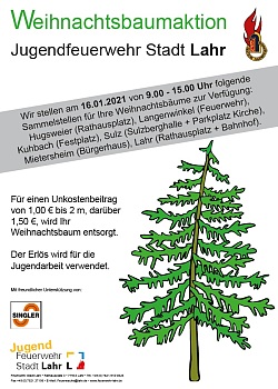 Plakat für Weihnachtsbaumaktion 2021