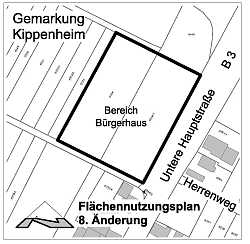 Übersichtsplan der 8. Änderung des Flächennutzungsplans der vereinbarten Verwaltungsgemeinschaft Lahr - Kippenheim