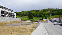 Blick vom Quartiersplatz auf neue Baufelder.
