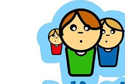 Notinsel &#13;&#10;Wo wir sind, bist du sicher.&#13;&#10;Drei Kinder sind auf dem Bild zu sehen.