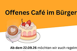 Offenes Café im Bürgerzentrum Kippenheimweiler&#13;&#10;Ab dem Dienstag, 22. September 2026 möchten wir euch regelmäßig zu einem offenen Café einladen. &#13;&#10;Wo: Bürgerzentrum Kippenheimweiler, Westendstr. 11, 77933 Lahr/Schw.&#13;&#10;Wann: Dienstags von 09:30 - 12:00 Uhr&#13;&#10;Kommt spontan vobei!&#13;&#10;Bei Kaffee, Kuchen und Brettspielen könnt ihr eure Nachbar*innen kennenlernen und euch in netter Runde austauschen.  &#13;&#10;Eure Gemeinwesenarbeit, Tel. 0157/80629729 