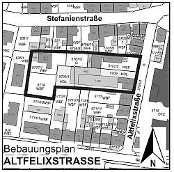 Geltungsbereich des Bebauungsplanes Altfelixstraße