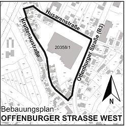 Geltungsbereich des Bebauungsplanes Offenburger Straße West