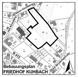 Geltungsbereich des Bebauungsplans Friedhof Kuhbach